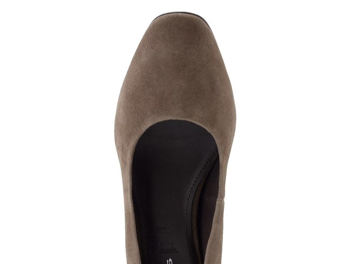 Tamaris lodičky se širokým podpatkem taupe suede 1-22437-47