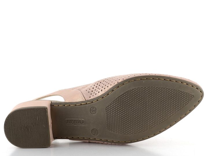 Rieker prořezávané lodičky s volnou patou růžové 47066-31