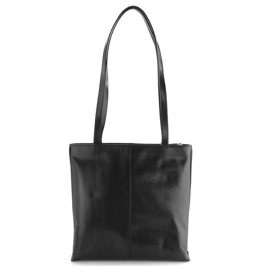 Elega kožená kabelka zipová černá 67905