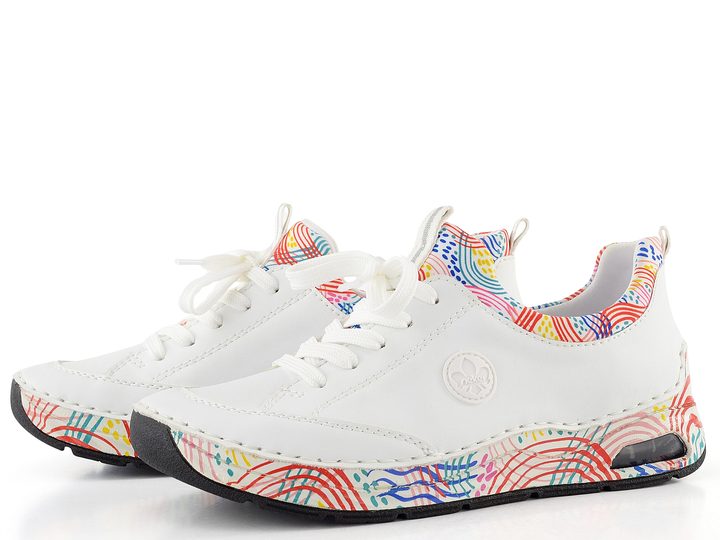 Rieker šněrovací polobotky weiss/weiss-multi 44562-80