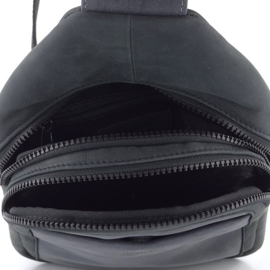 Kožený batoh s jedním popruhem černý/tmavě modrý BLC-23-2663