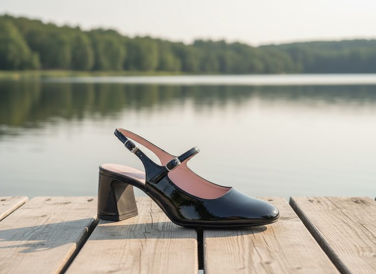 Tamaris lodičky s priehlavkovým pásikom a voľnou pätou čierne 1-29601-46