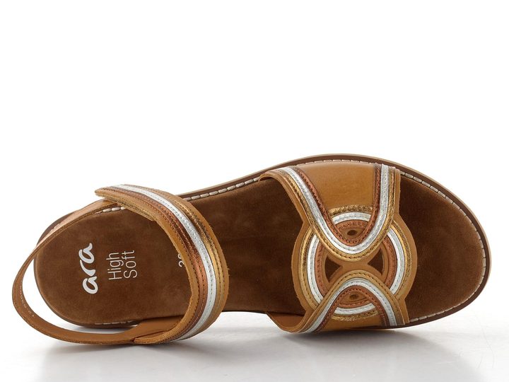 Ara dámské sandály Elba cognac/whisky/silver/bronce 12-53604-09