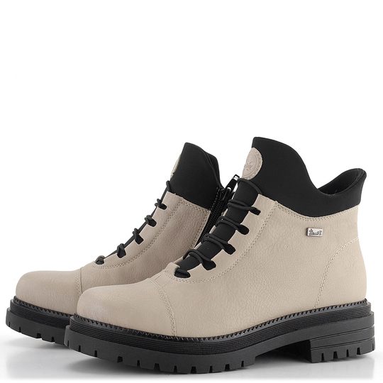 Rieker šnurovacia členková obuv s membránou Champignon/Schwarz Y3163-60