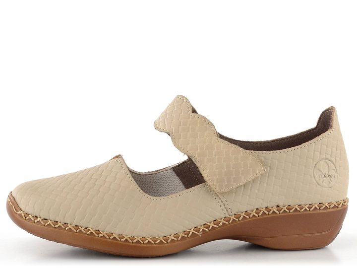 Rieker komfortné béžové baleríny 41398-60