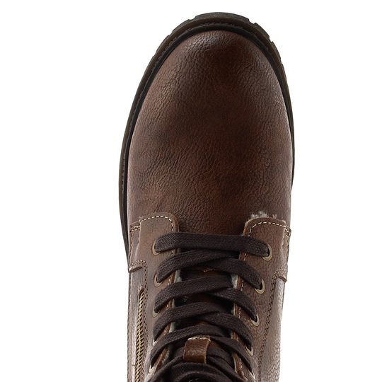 Mustang šněrovací kotník na podpatku cognac 15M0122001