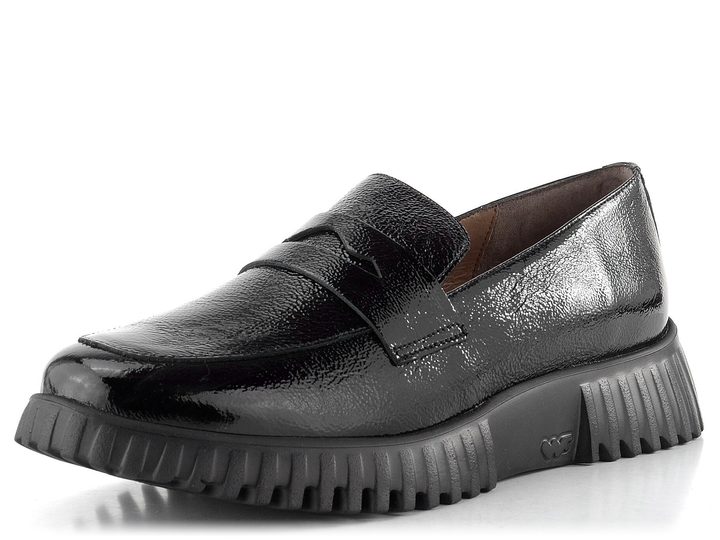 Wonders lakované slip-on polobotky negro A-4402