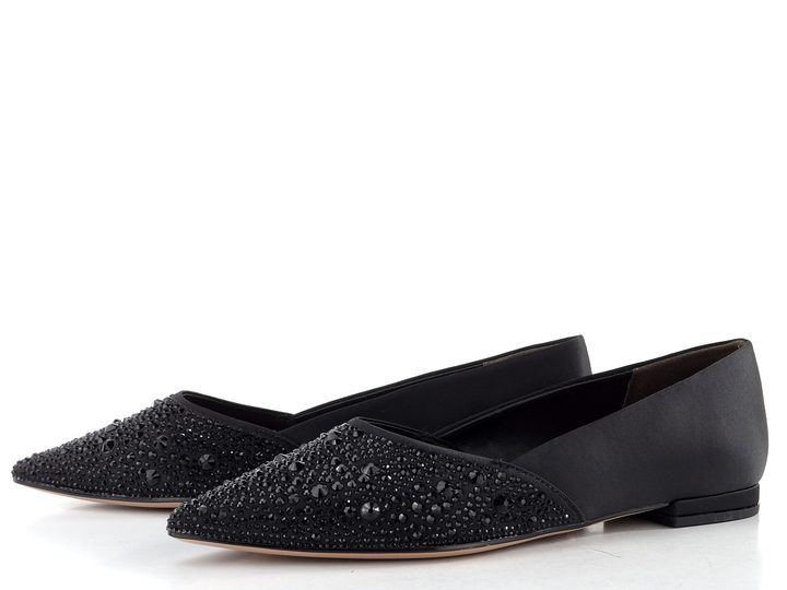 Tamaris špičaté textilní baleríny black 1-22156-46