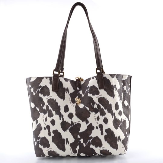 U.S. POLO ASSN. střední oboustranná shopper kabelka s etují hnědá BIURR9377WVPHB7