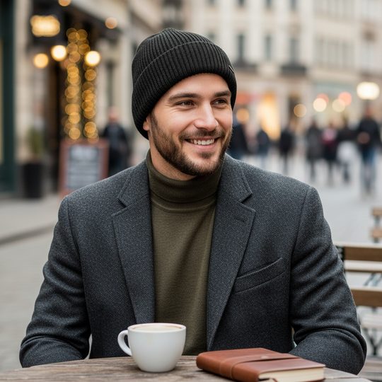 Bugatti oboustranná pánská pletená čepice černá/šedá 629313-960