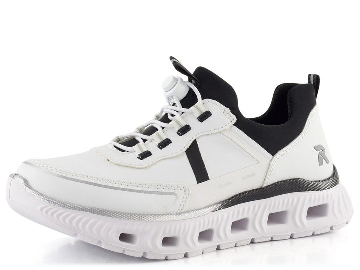 Rieker nazúvacie tenisky na platforme čierno-biele M6062-80