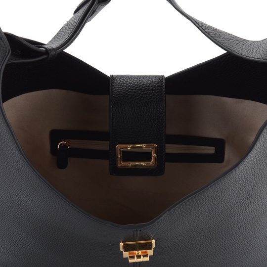 Geox kožená kabelka veľká Black D35KNA00046C9999