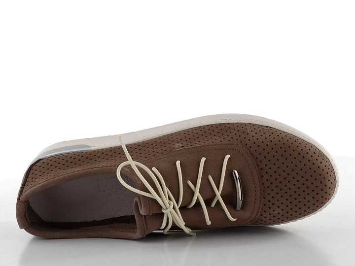 Looke kožené perforované polobotky Marcelle sand L1160_34