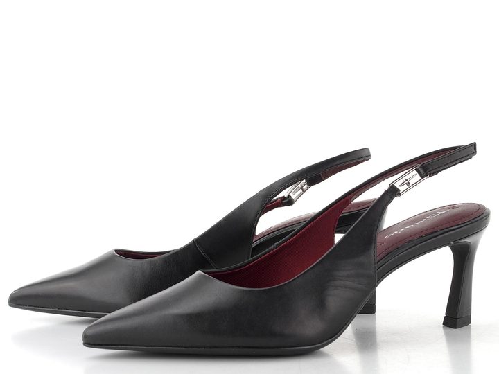 Tamaris lodičky s volnou patou black leather 1-29612-47