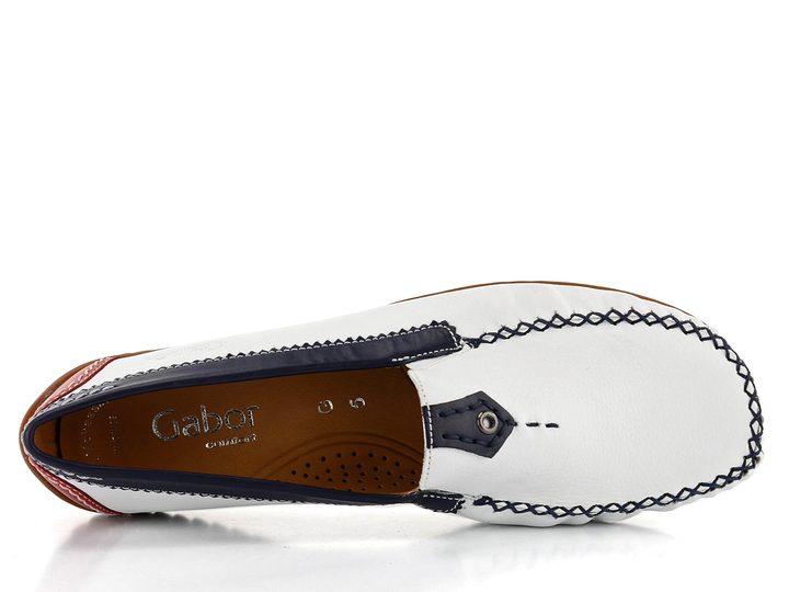 Gabor bílé mokasíny s barevným lemem 66.090.69