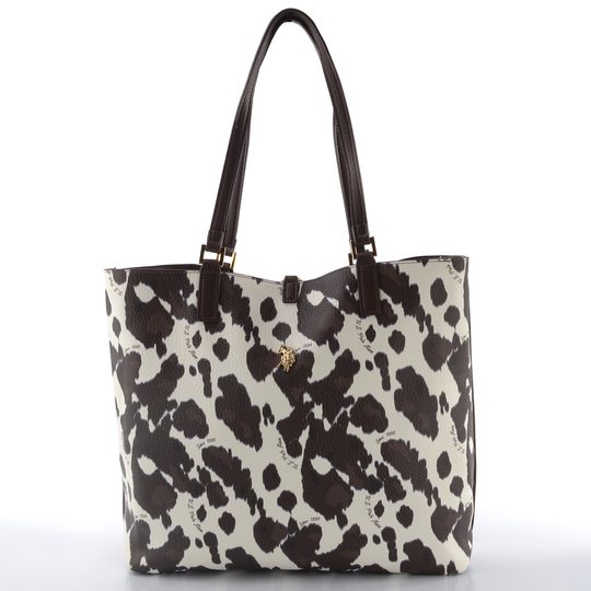 U.S. POLO ASSN. velká oboustranná shopper kabelka s etují hnědá BIURR9376WVPHB7