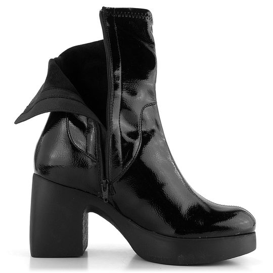 Wonders kotník na podpatku lakovaný Negro H-4942