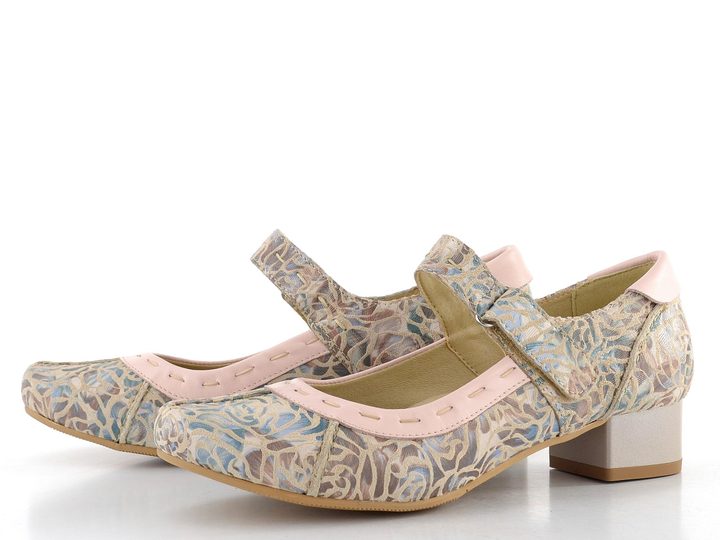 Barton lodičky s barevným vzorem a nártovým páskem 2586