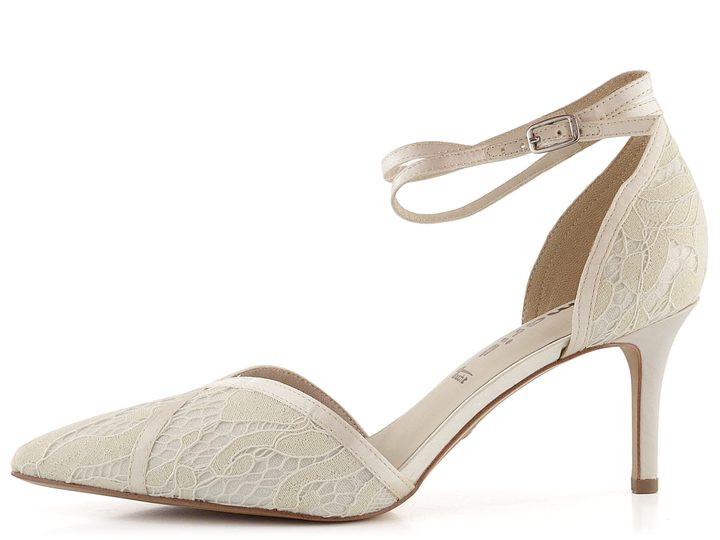 Tamaris lodičky s členkovým pásikom Ivory Macramee 1-24414-20