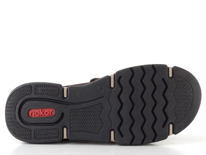 Rieker šněrovací polobotky s pružným lemem nougat/schwarz 45973-25