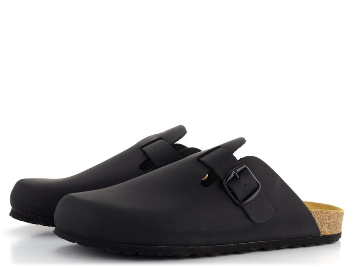 BIO Life fuzbetové pantofle černé s plnou špičkou Lewis 0005.810