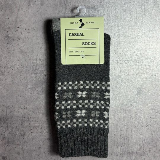 Pánské zimní ponožky s vlnou 2 páry šedé/antracit 21455