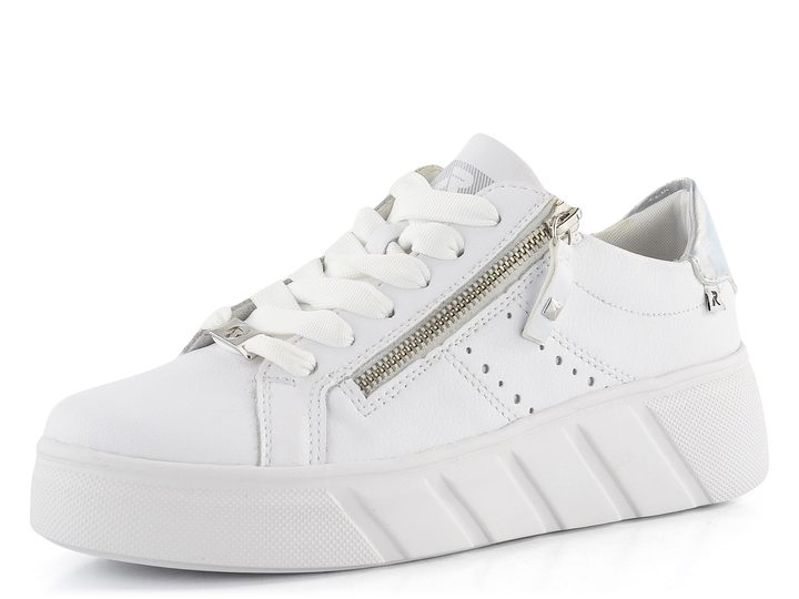 Rieker dámske tenisky so zipsom Weiss/Perlmutt W2605-80