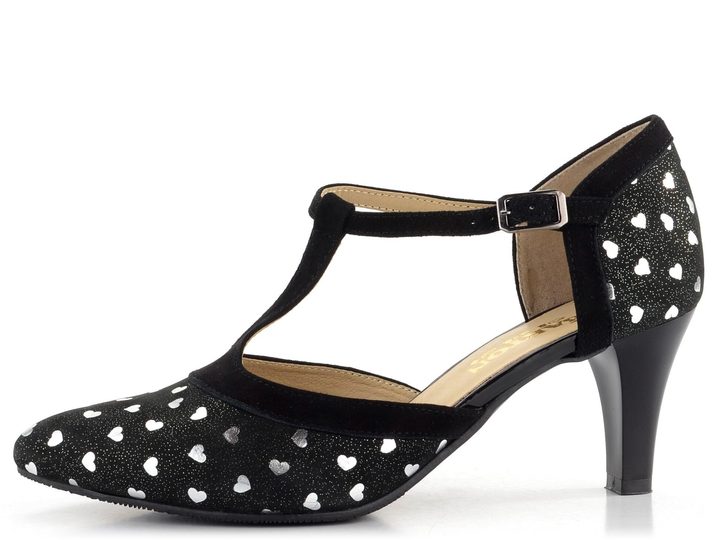 Barton čierne lodičky so striebornou potlačou