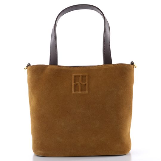 Högl luxusní malá crossbody kabelka camel/chocplum 2-145522-1121
