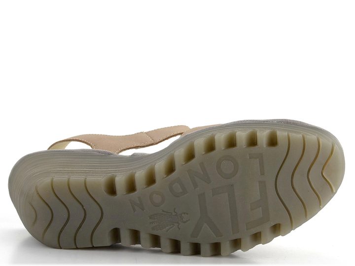 Fly London sandály na klínu béžové taupe Yazi P501479001
