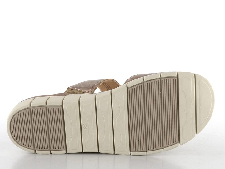 Caprice kožené pantofle s vyměnitelnou stélkou Taupe Metallic 9-27203-44