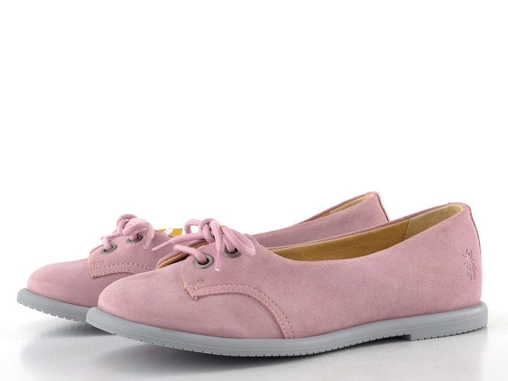 Fly London semišové baleríny pale pink P145414002