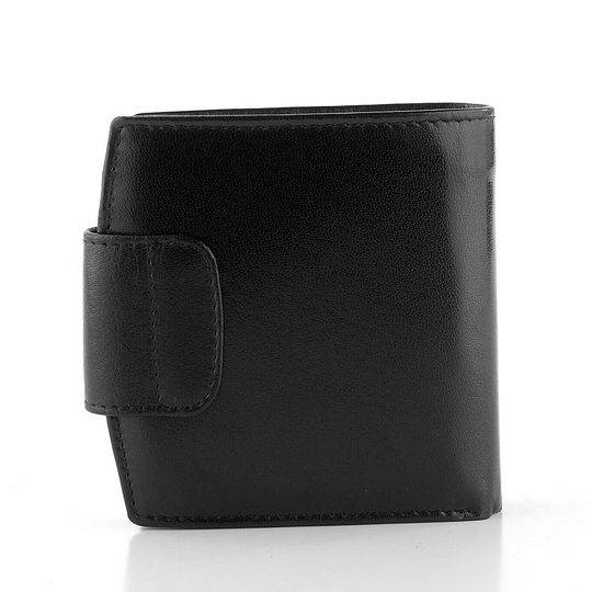 Kožená menší peněženka se zápinkou Black 50465