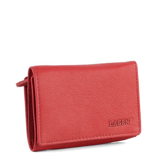 Lagen peněženka se zipovou kapsou Red LM-2520E