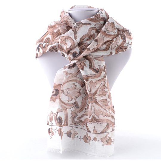 Fraas šál z konopné směsi s mozaikovým vzorem 609060-896