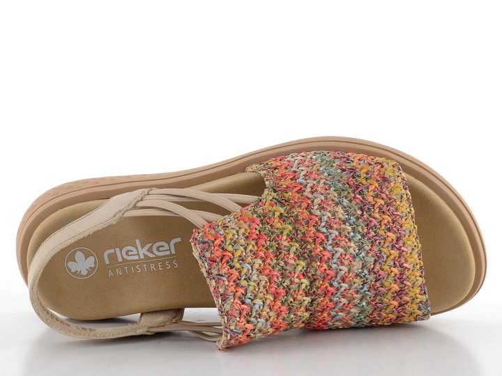 Rieker farebné sandále Multi/Ginger V1541-90