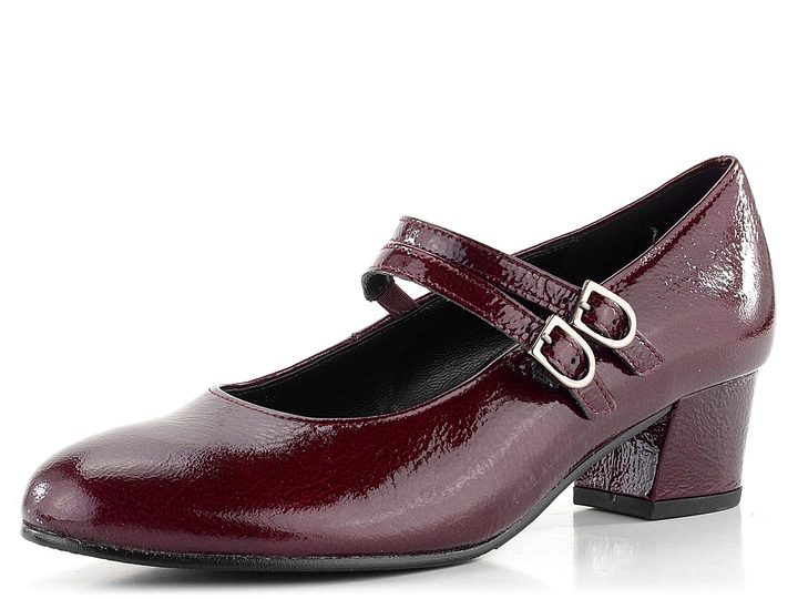 Gabor vínové lakované lodičky s priehlavkovými pásikmi 52.212.88