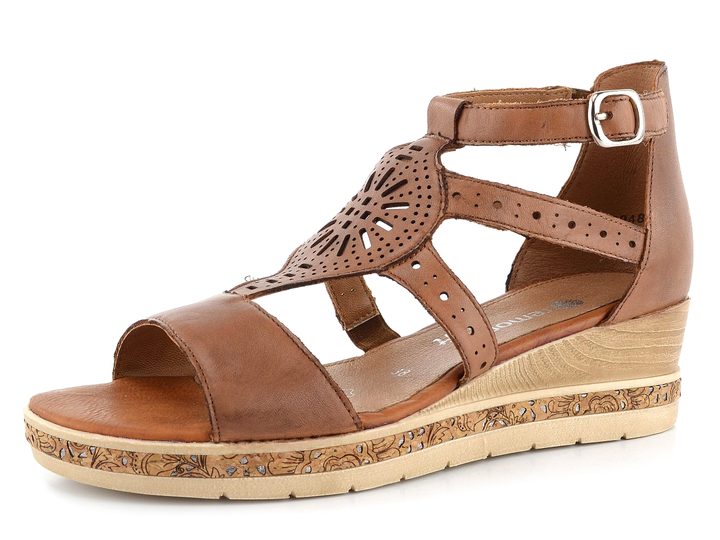 Remonte kožené rímske sandále s klinom D3053-24