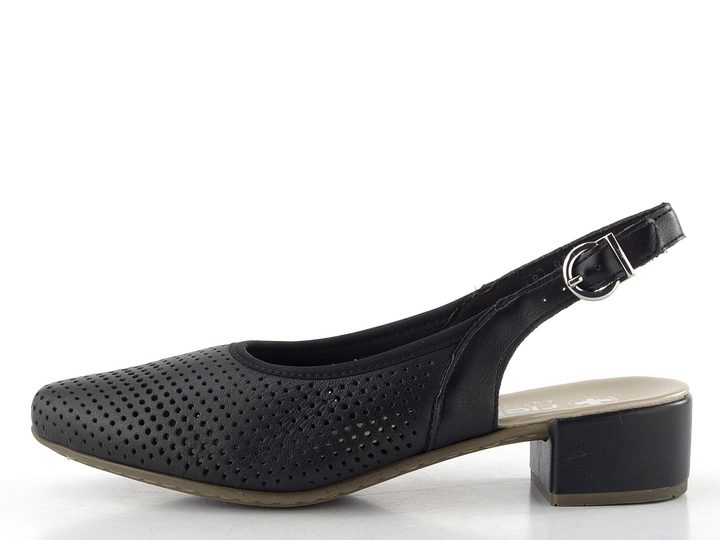 Rieker prořezávané lodičky s volnou patou černé 47066-00