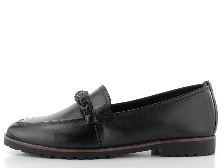 Tamaris mokasíny black leather 1-24200-42