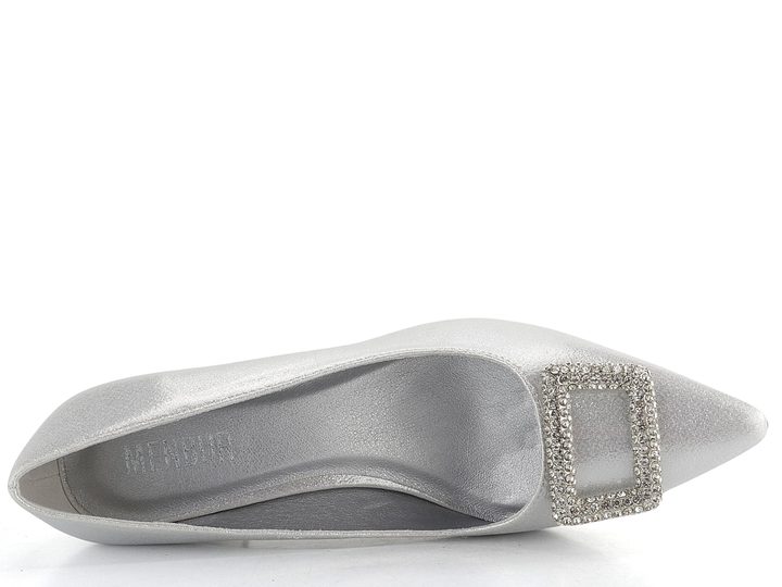 Menbur společenské lodičky s broží Plata/Silver 25877