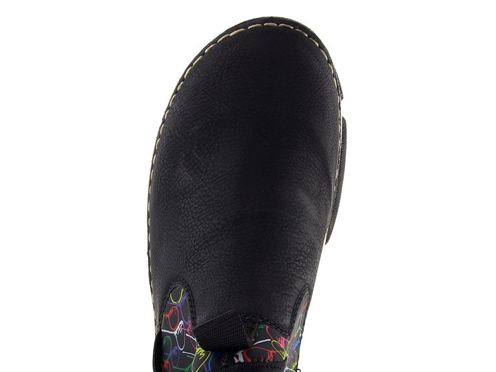 Rieker nazúvacia členková obuv na platforme čierna 45957-00