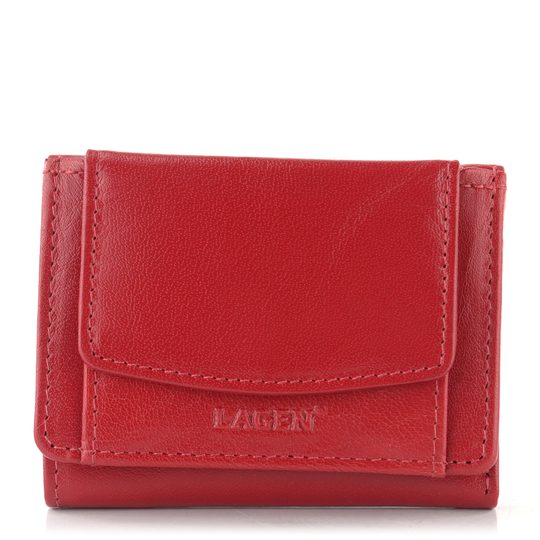 Malá kožená peněženka s kapsičkou na mince červená W-2031