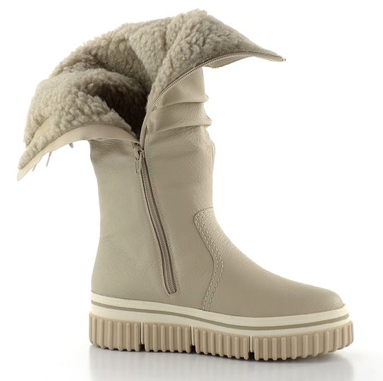Rieker řasené kozačky s membránou crema Y6370-60