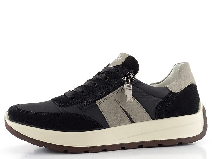 Ara širšie tenisky so zipsom New York Schwarz/Moon 12-25102-01