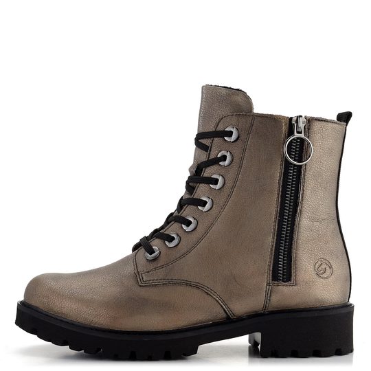 Remonte šněrovací kotník se zipem stříbrný D8671-91