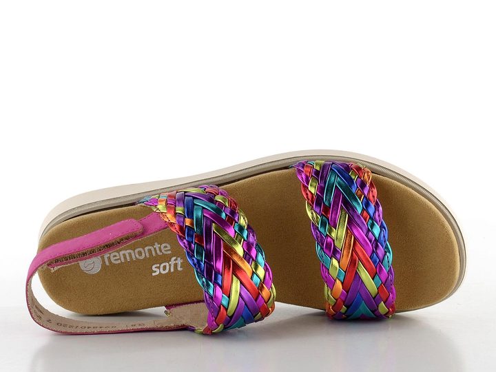 Remonte barevné sandály na platformě Metallic-Multi/Magenta D2K52-90