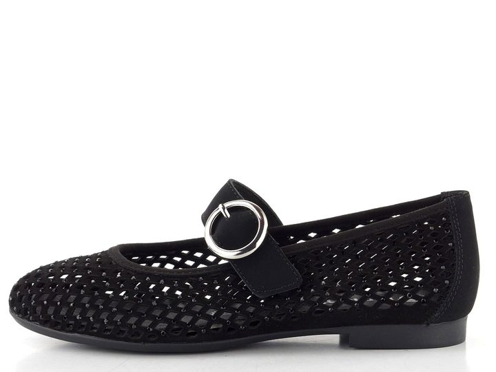 Remonte prořezávané baleríny s nártovým páskem černé D0K18-02