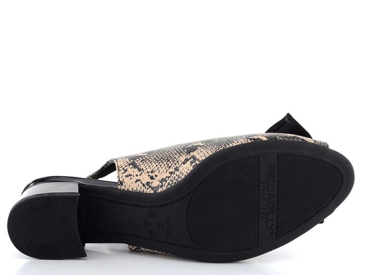 Piccadilly čierne hadie sandále s mašľou 114022