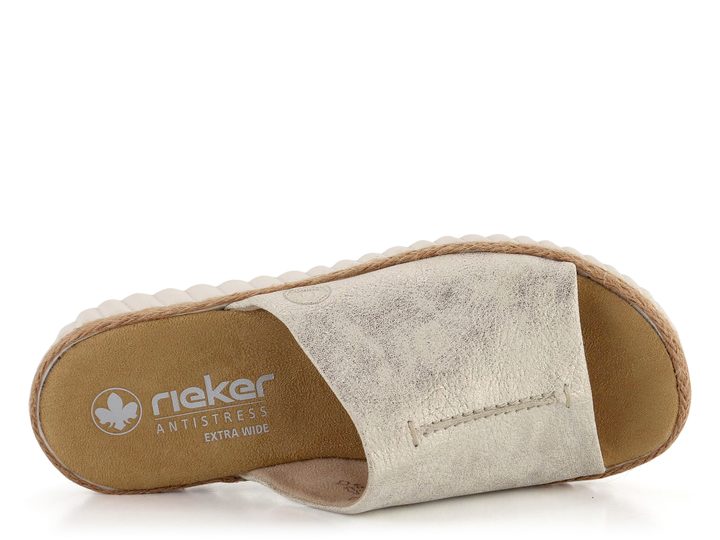 Rieker pantofle na klínku metalické 69288-60